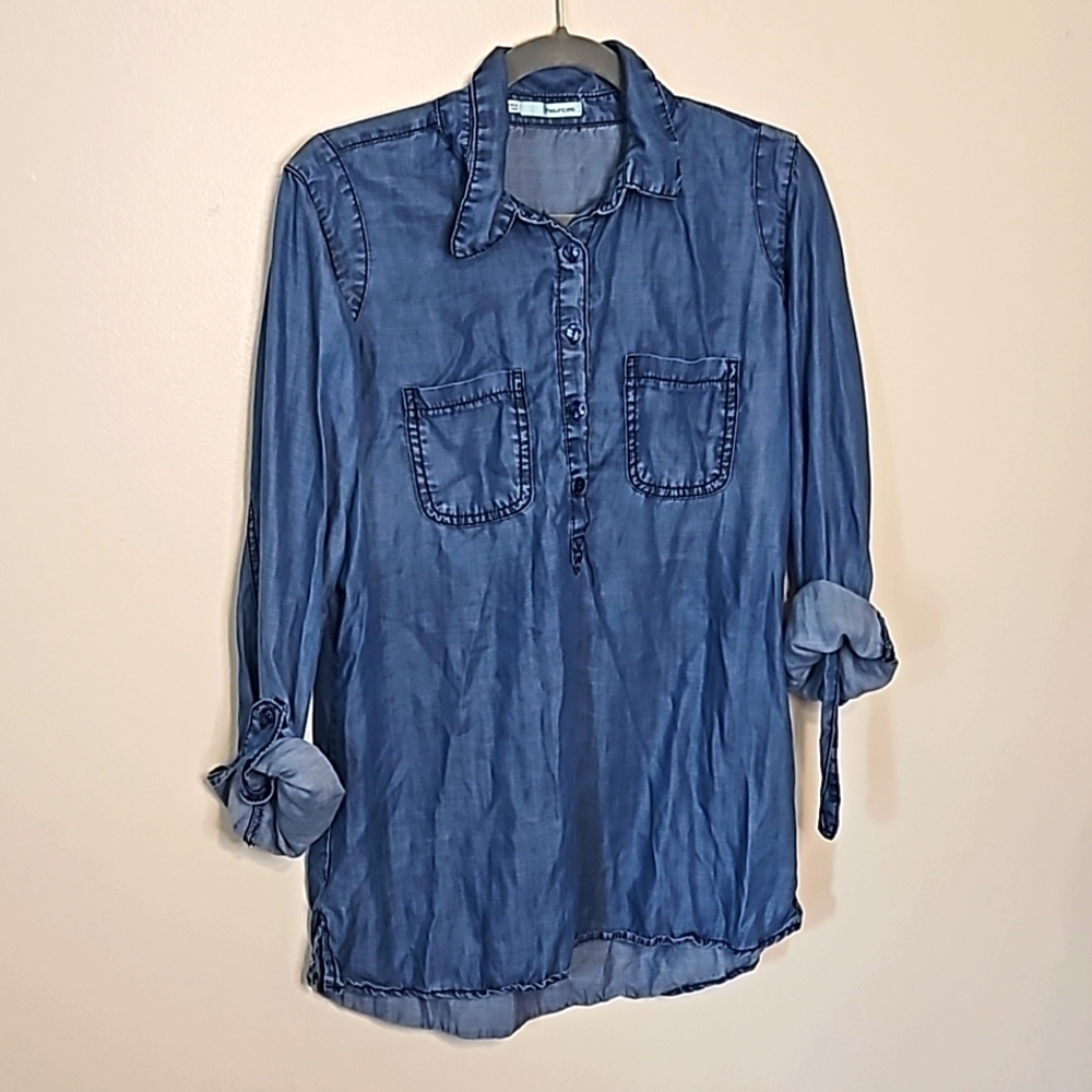 Maurices Chambray Denim Shirt Medium